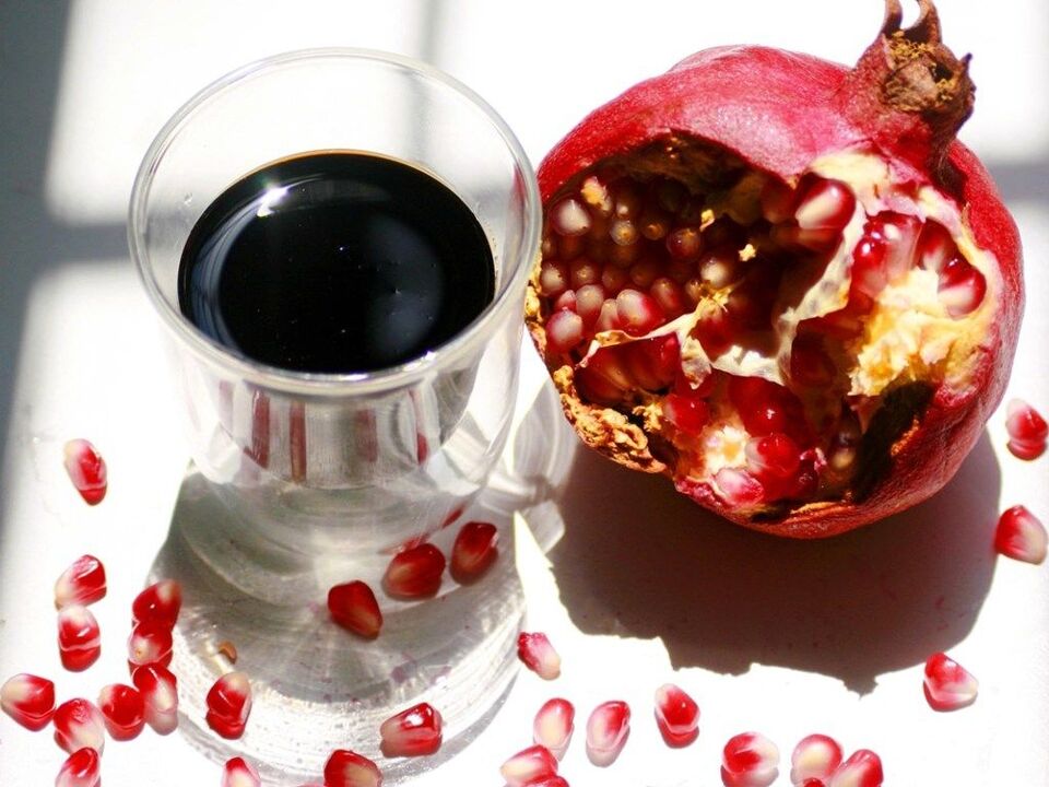 Jugo de granada para aumentar la potencia.